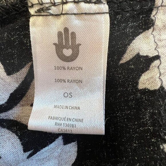 Spiritual Gangster Womens Maya Kimono Robe One Size Black Floral Lightweight - Picture 5 of 9